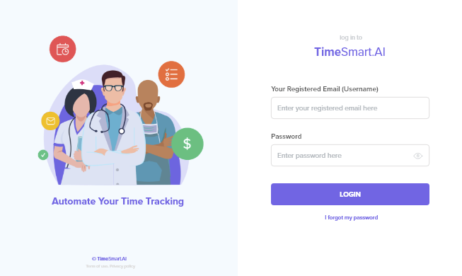 TimeSmart.AI - Physician Time Tracking Login